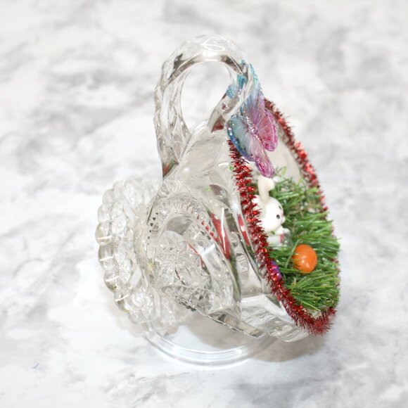 HAND CRAFTED Bunny Mushroom Spring Decor Ornament Upcycled Cup Grass Easter - Picture 3 of 12